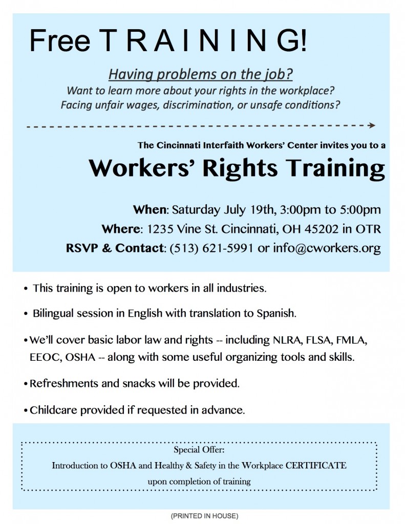 Workers Rights Training CIWC July 2014